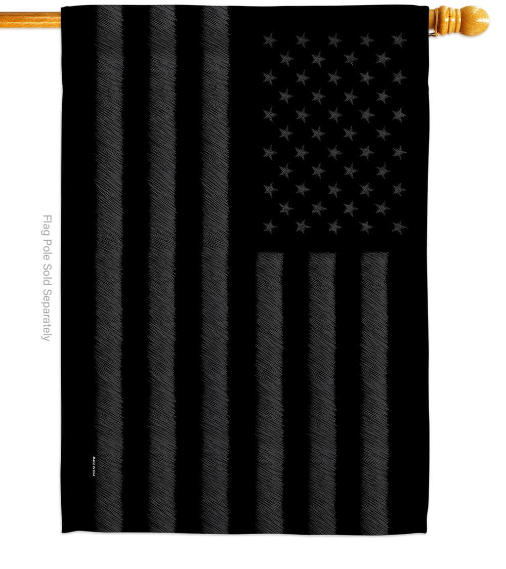 Black Patriotic Historic Double-Sided Vertical House Flag