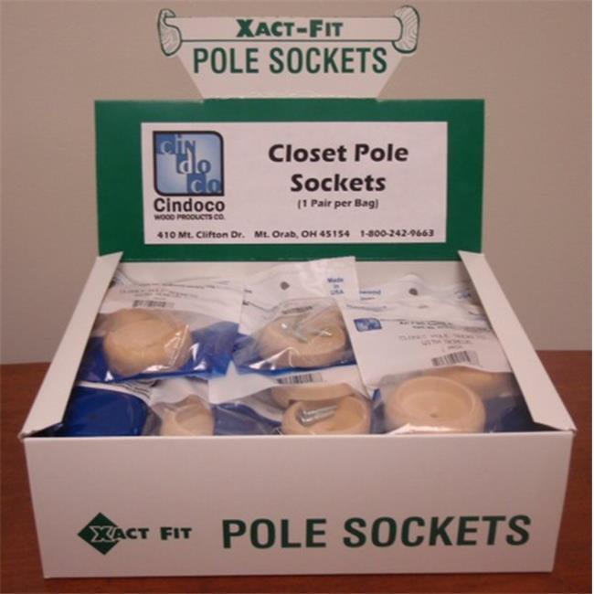 Natural Ponderosa Pine Closet Pole Sockets with Screws