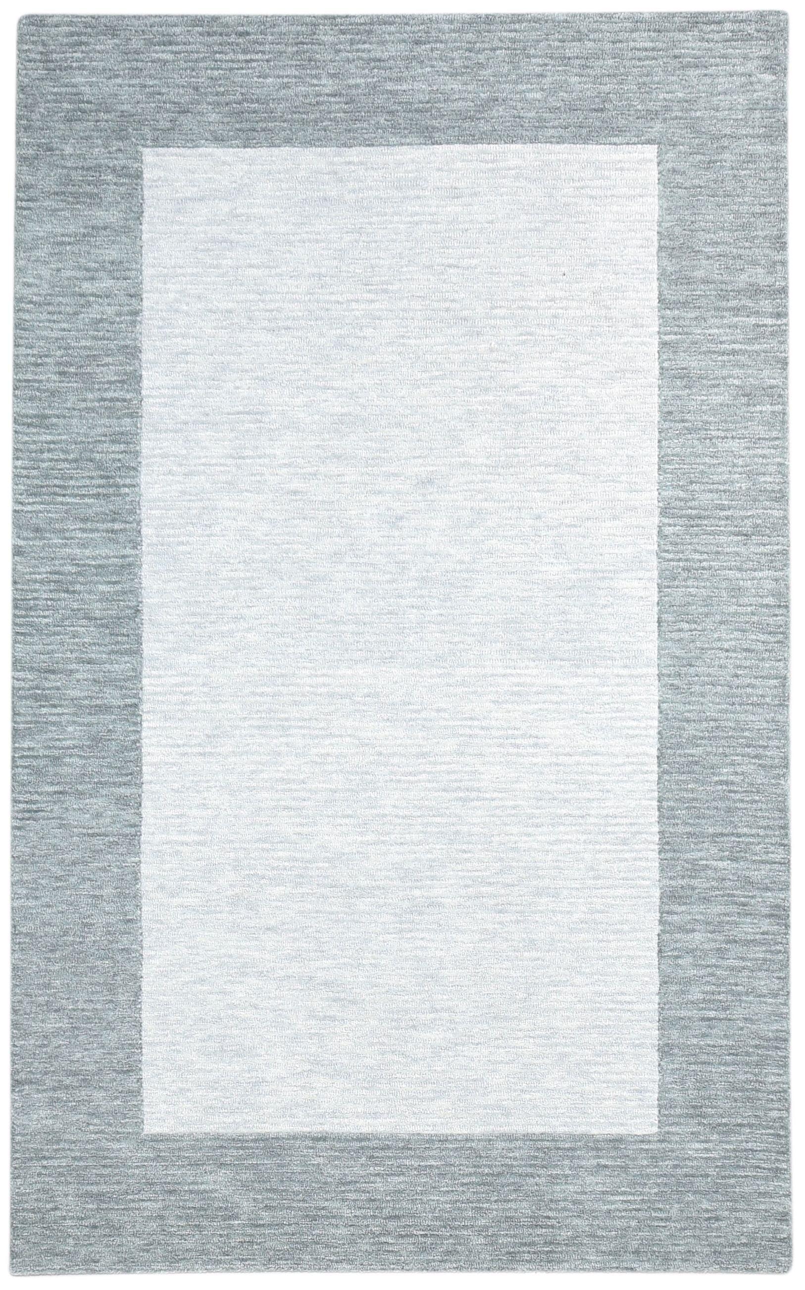 Gray Hand Tufted Wool Rectangular Area Rug 5' x 8'