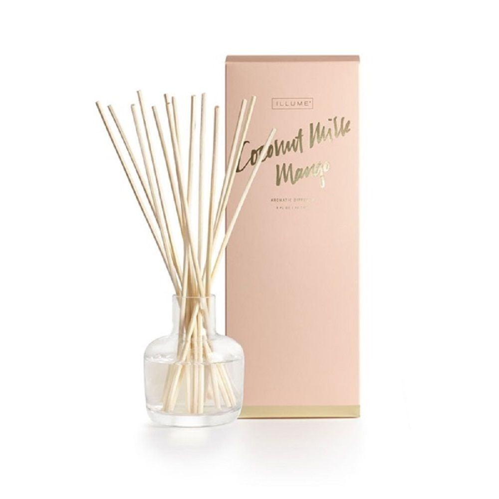 Tropical Coconut Milk Mango Reed Diffuser, 3.625" x 9.5"