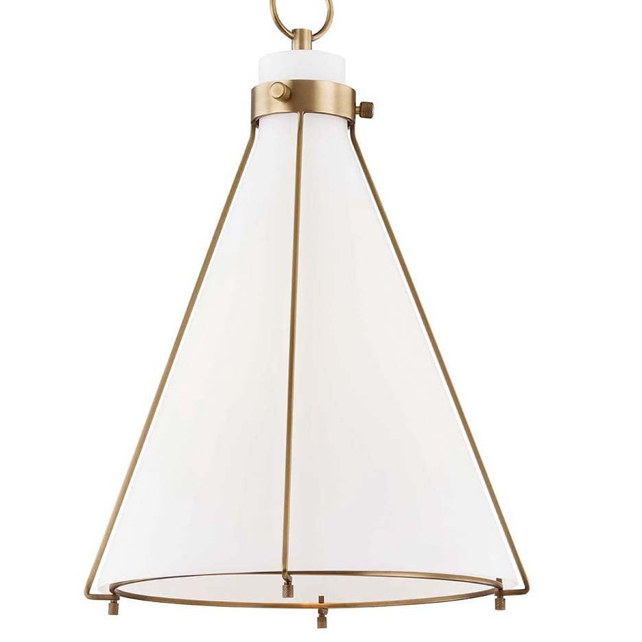 Sybil Pendant Light - Opal / Flared / Antique Brass