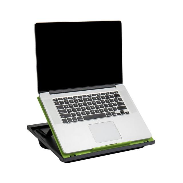 Mind Reader Adjustable 8 Position Lap Top Desk with Cushions, Green