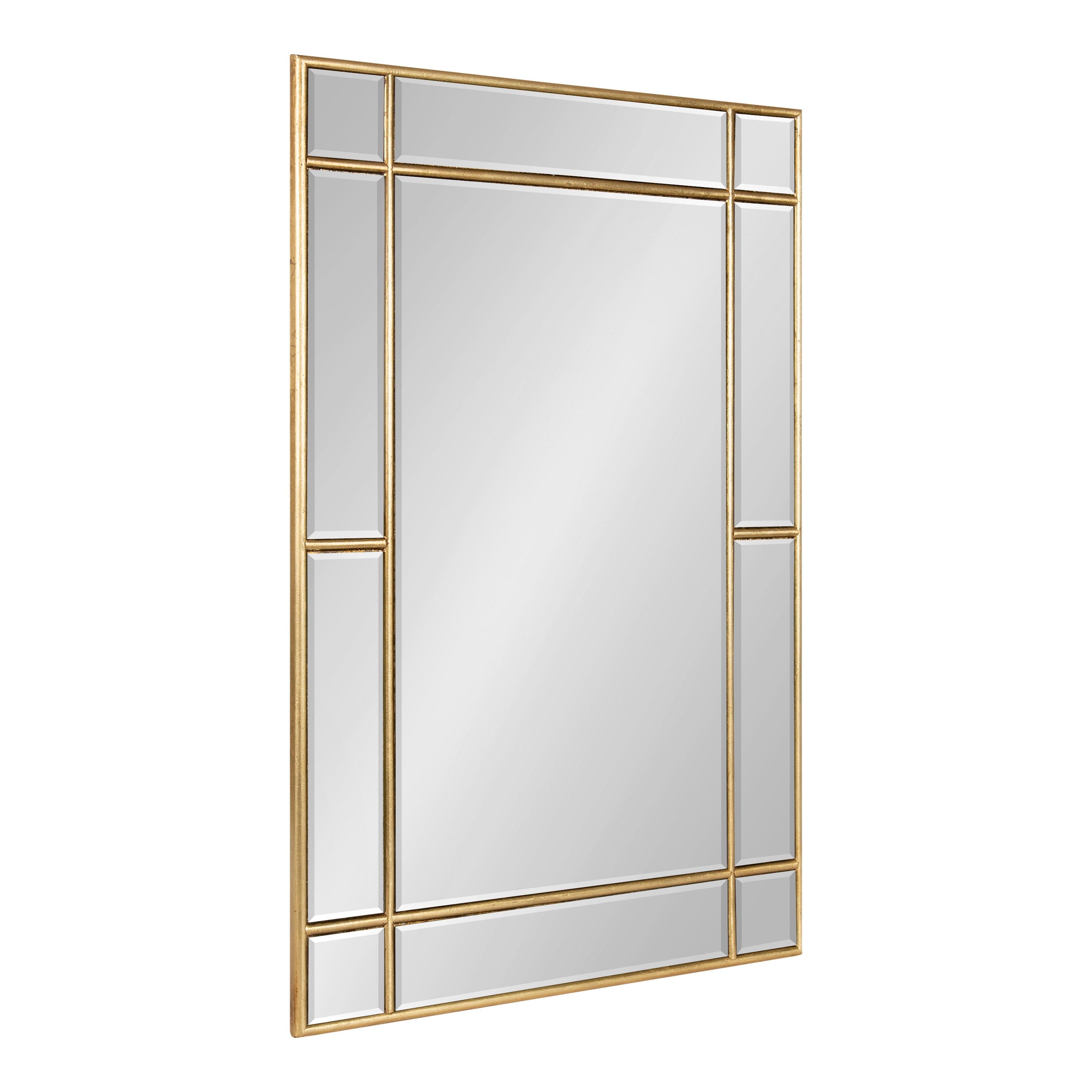 Gold Rectangular Full Length Wood Vanity Mirror