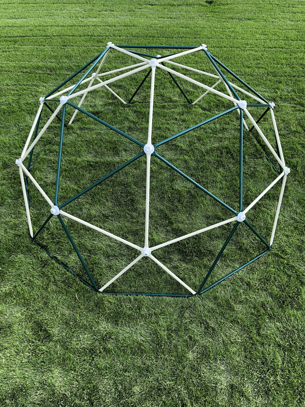 Green and White Geometric Dome Climber for Kids