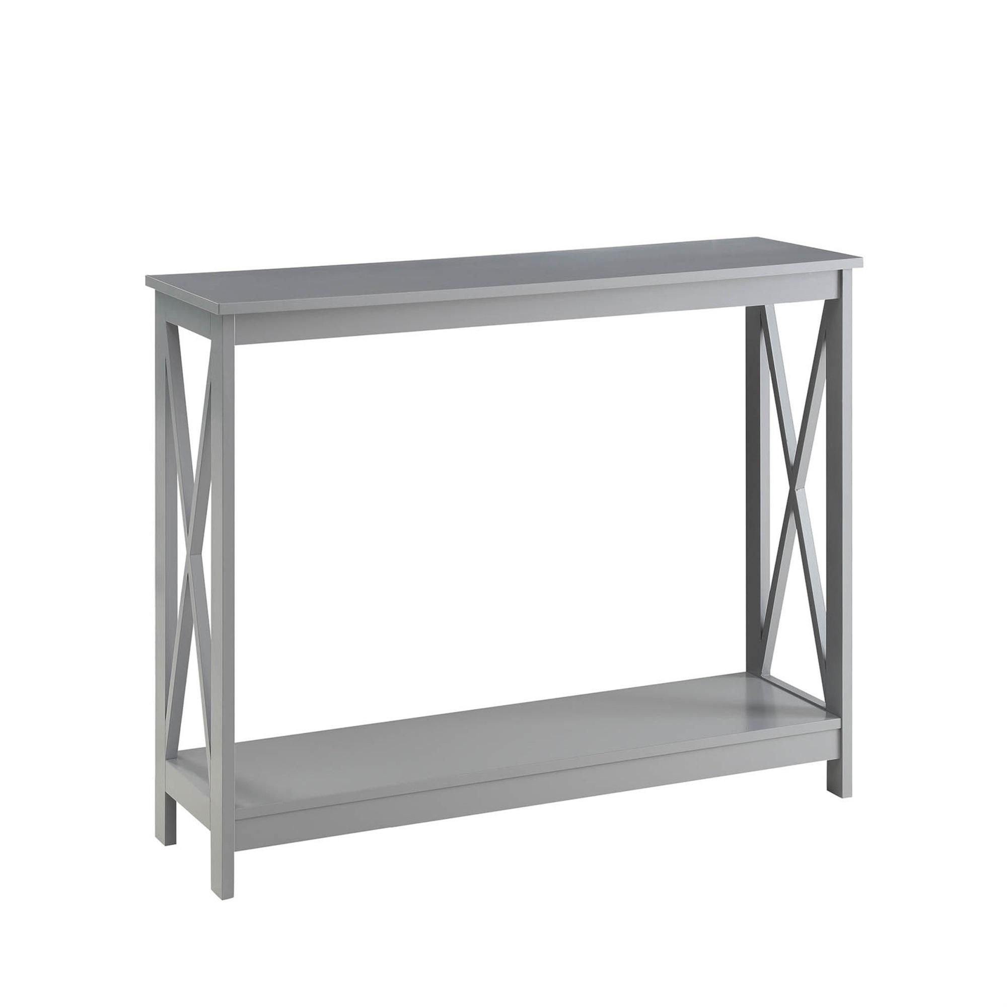 Gray Oxford 40" Wood Console Table with Storage Shelf