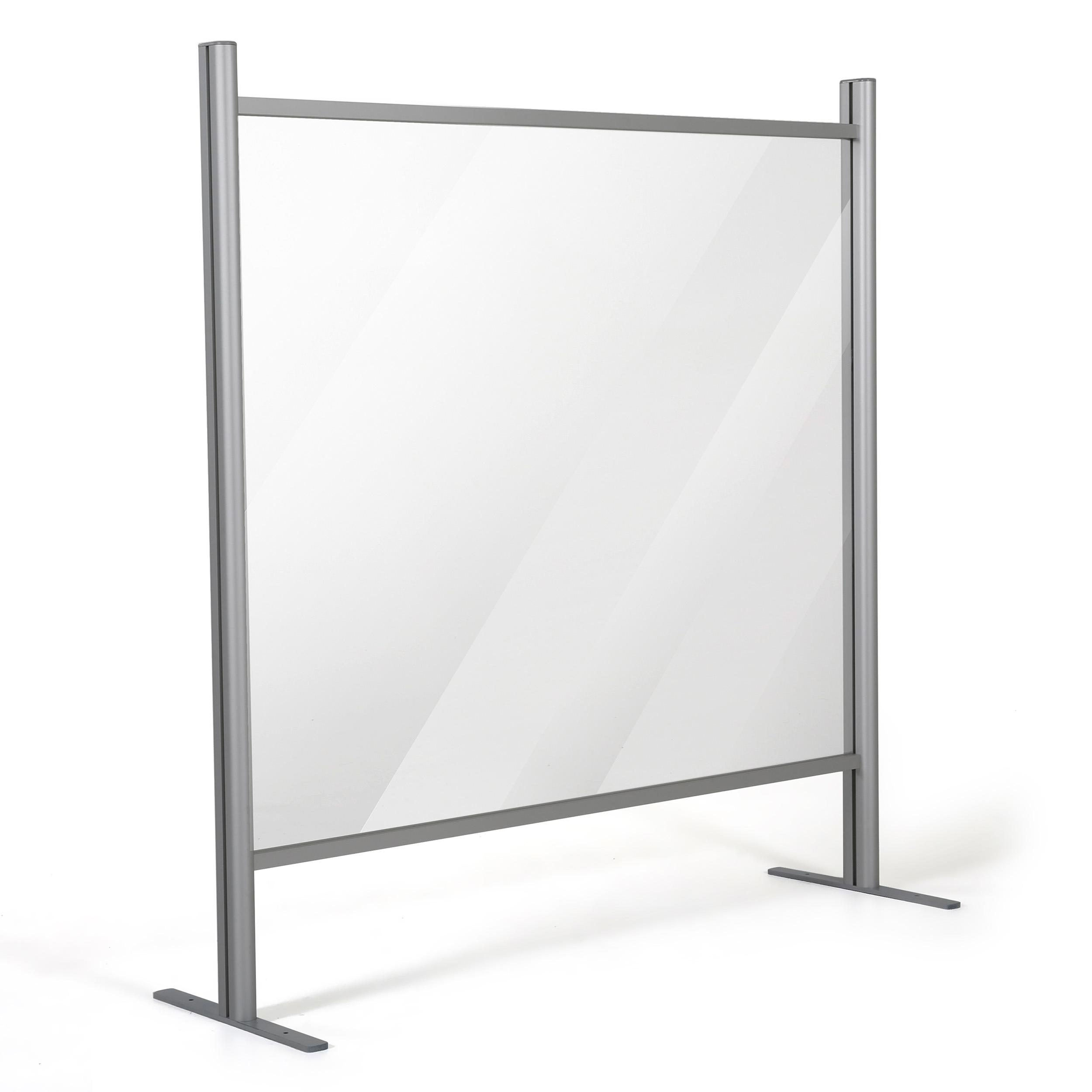 MT Displays Metal/Glass 1 Panel Sneeze Guard with Pass Through Window