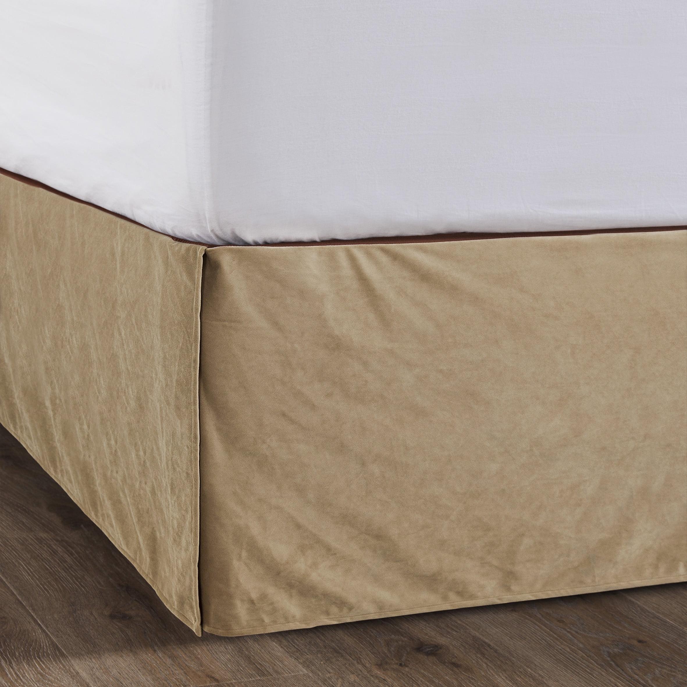 King Tan Velvet Polyester Bed Skirt