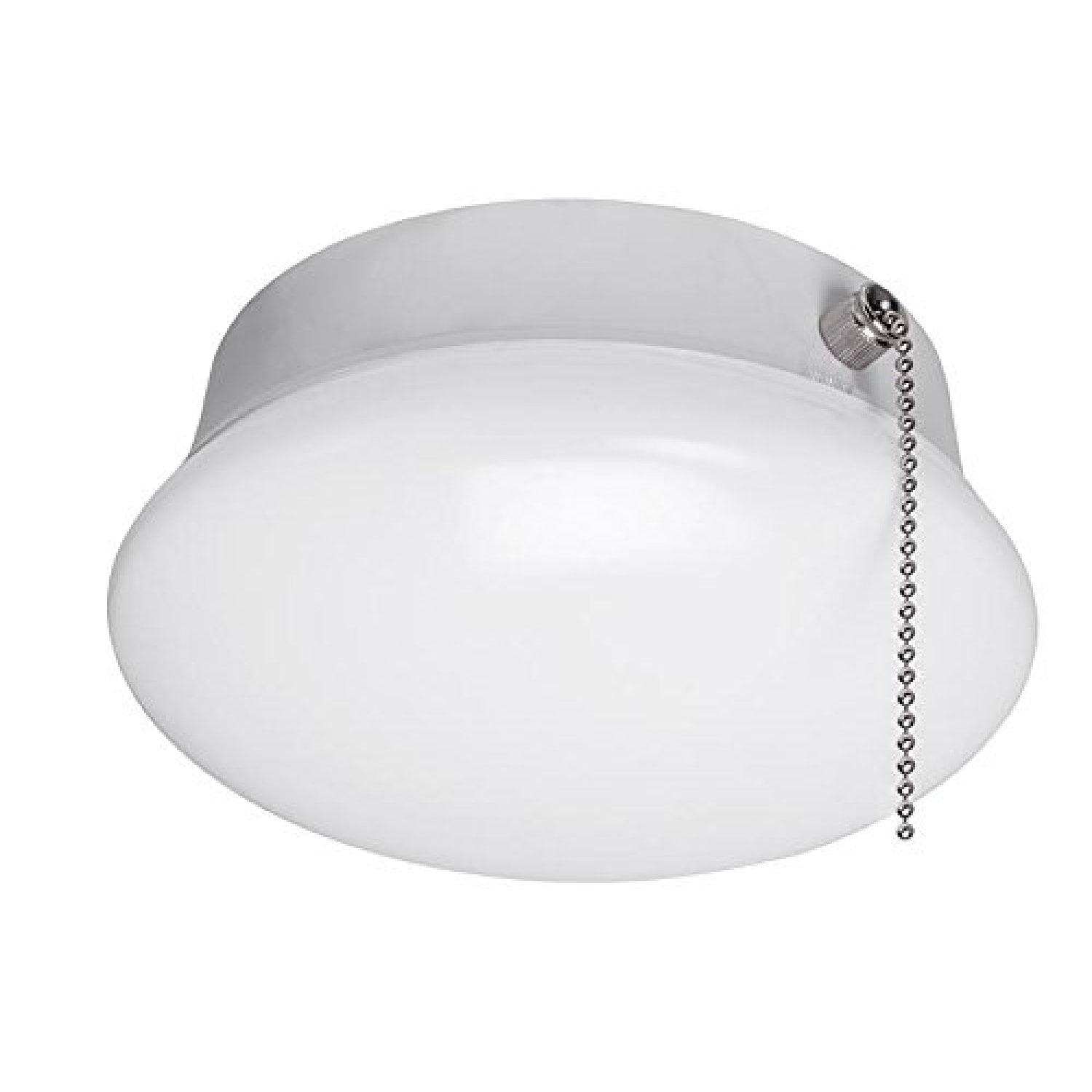 Lumina 11.5W LED Round Flush Mount with Energy Efficiency and Pull Chain, White