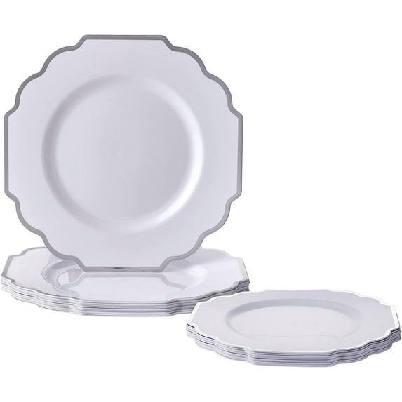 Silver Spoons Baroque Disposable Dinner Plate (Set of 10)