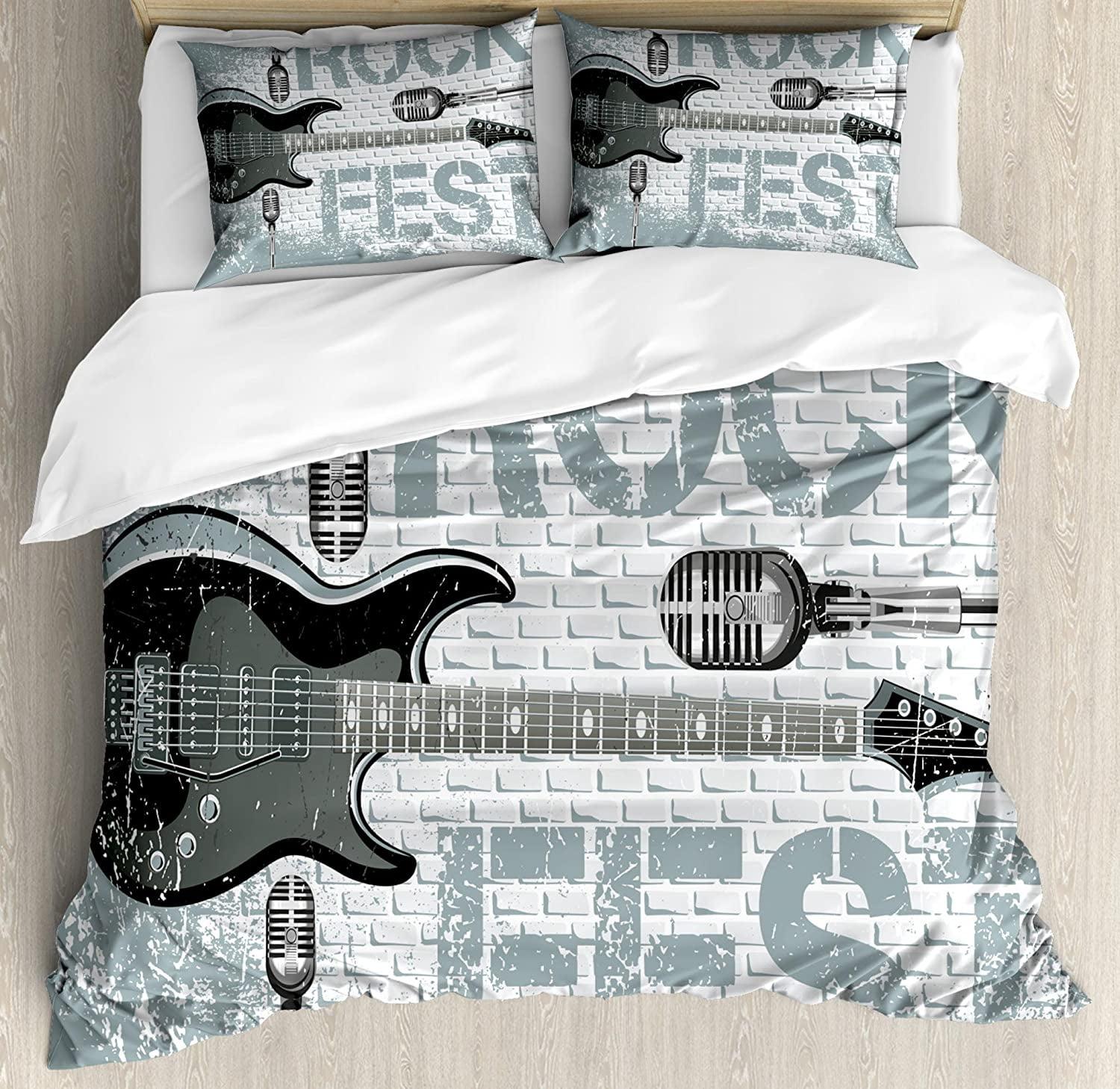 King Grunge Rock Music Microfiber Duvet Cover Set