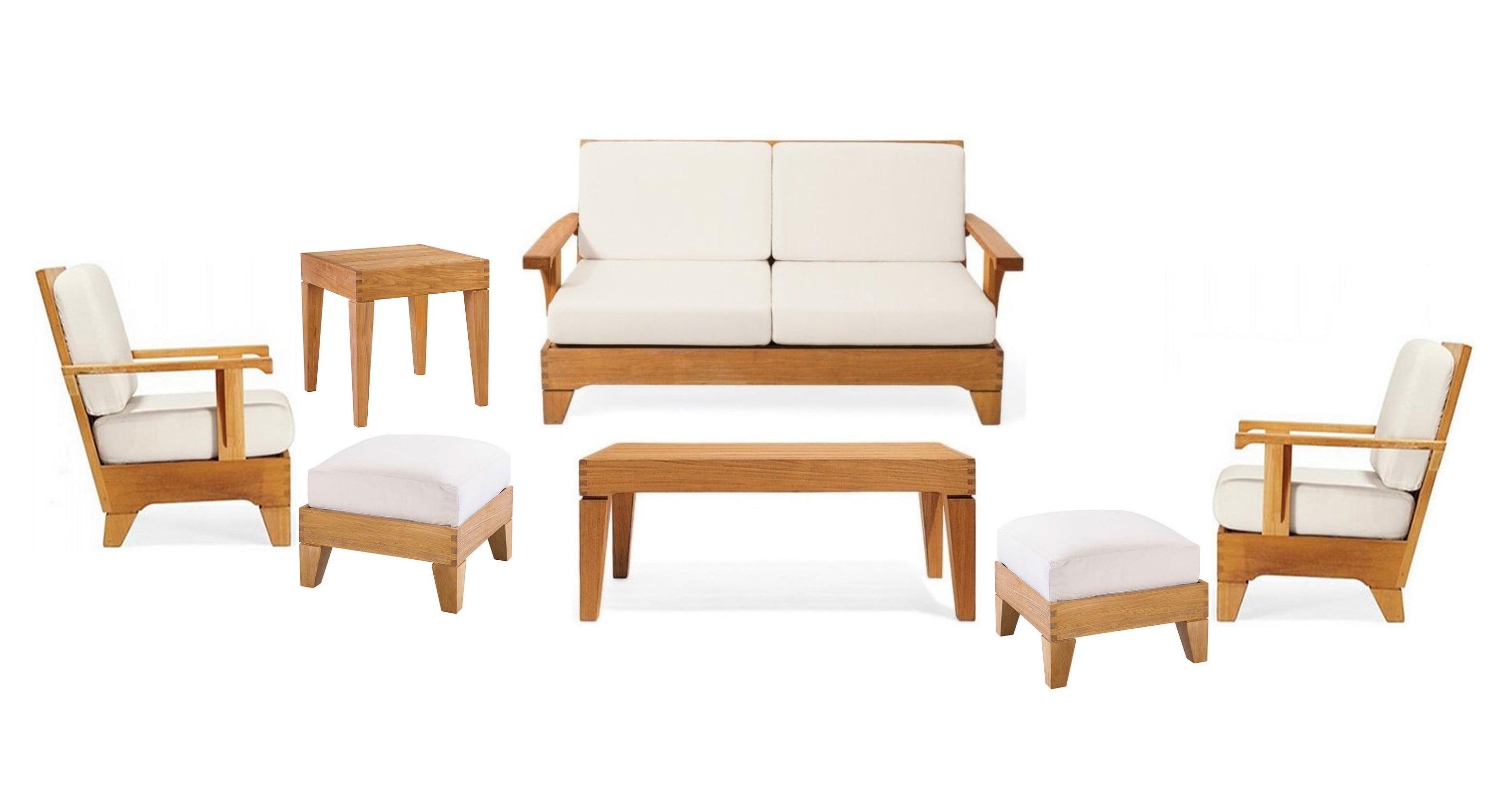 Caranas Teak 5-Piece Outdoor Seating Set with Cushions