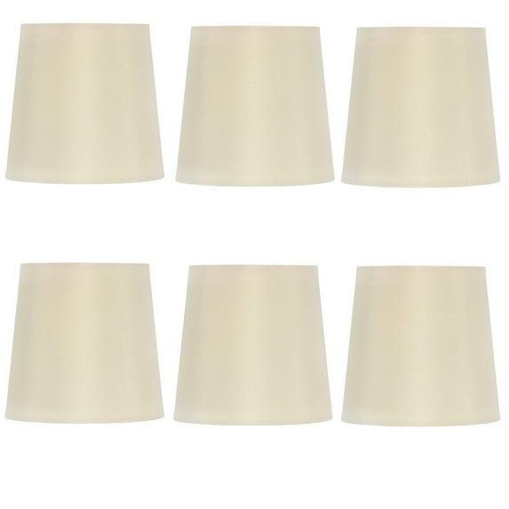 Eggshell Silk 4 Inch Retro Drum Clip On Chandelier Lampshades (Set of 6)