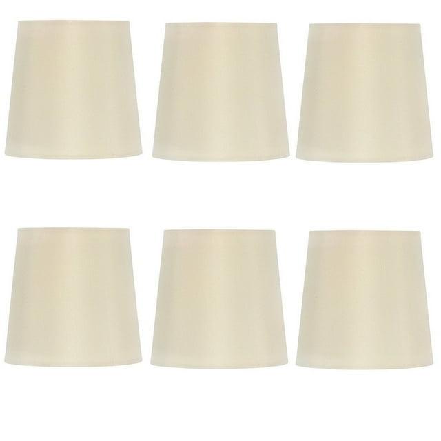 Eggshell Silk 4 Inch Retro Drum Clip On Chandelier Lampshades (Set of 6)