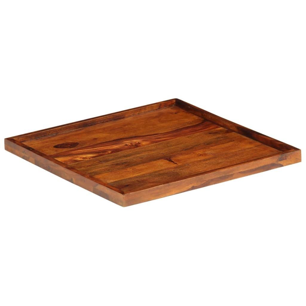 Solid Sheesham Wood Square Serving Tray 19.7"