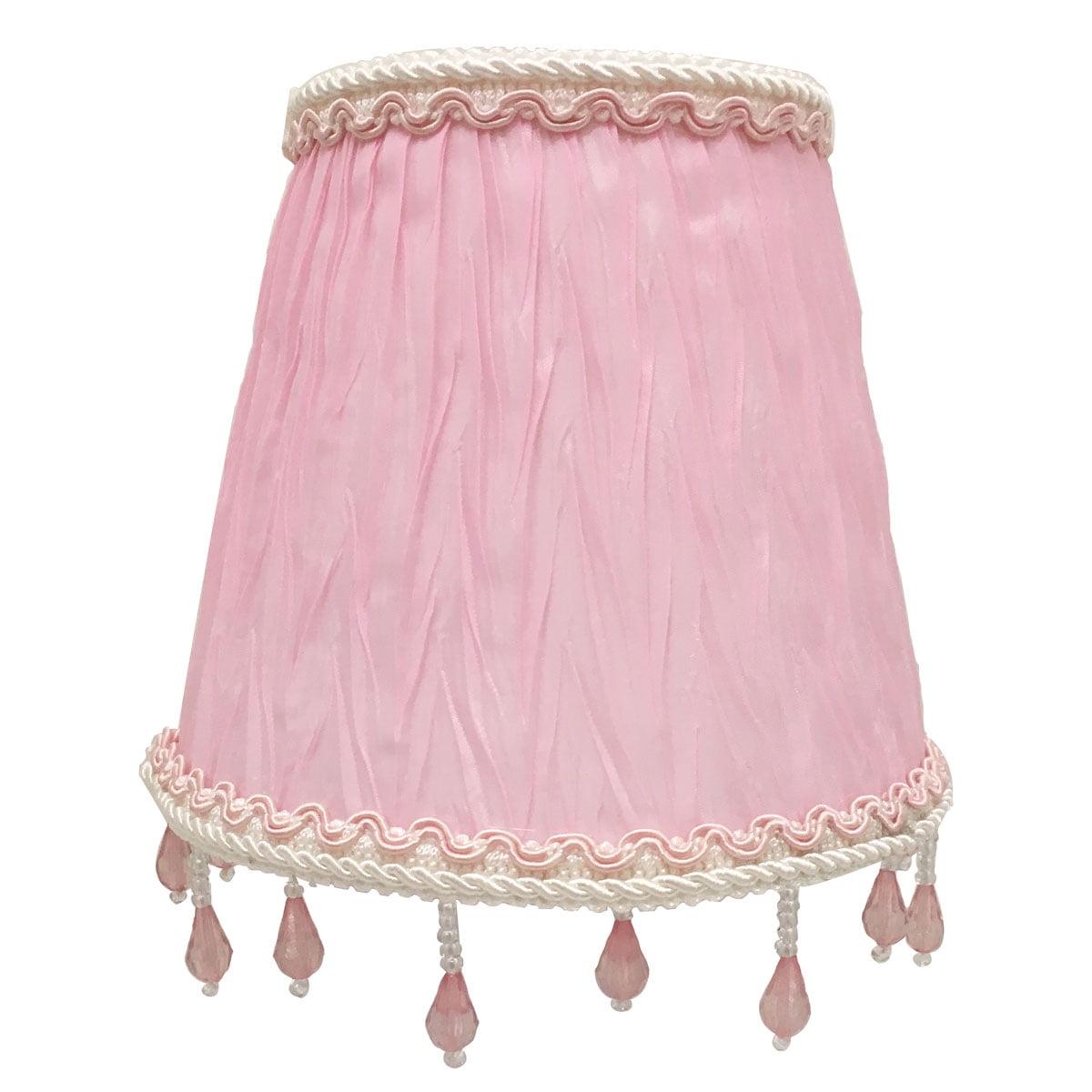 Royal Designs, Inc. Clip on Ruche Pleated Empire Chandelier Lamp Shade Flame Clip Fitter, CSO-1037-5PNK, 3 x 5 x 4.5, Pink, 1 Pack