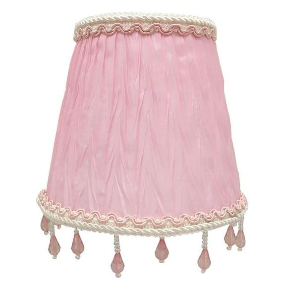 Royal Designs, Inc. Clip on Ruche Pleated Empire Chandelier Lamp Shade Flame Clip Fitter, CSO-1037-5PNK, 3 x 5 x 4.5, Pink, 1 Pack
