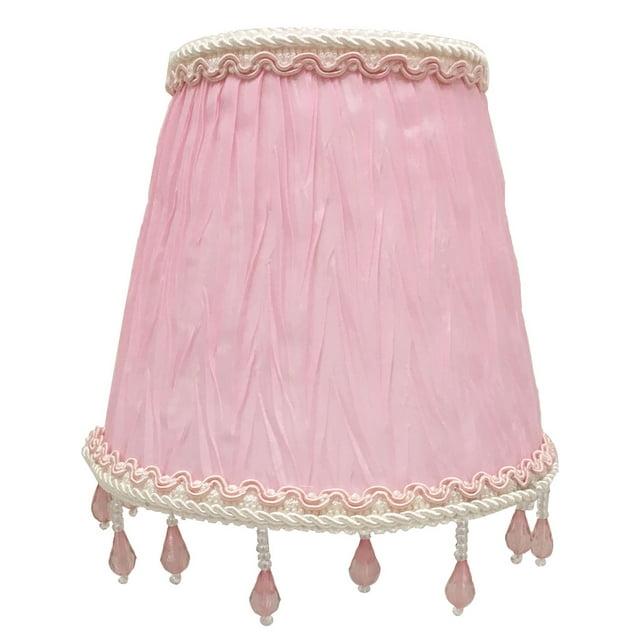 Royal Designs, Inc. Clip on Ruche Pleated Empire Chandelier Lamp Shade Flame Clip Fitter, CSO-1037-5PNK, 3 x 5 x 4.5, Pink, 1 Pack