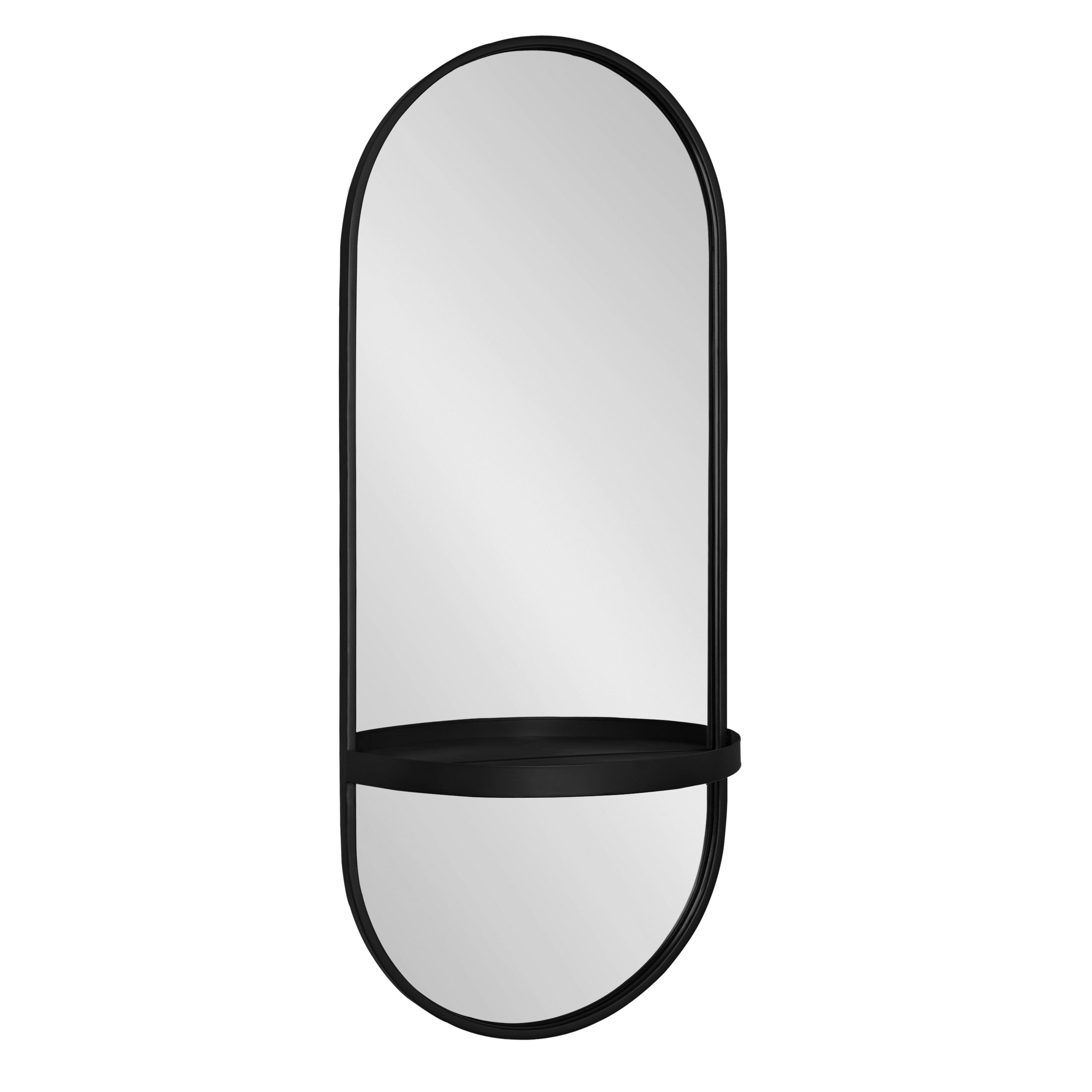 Lumi Metal Flat Wall Mirror with Shelves