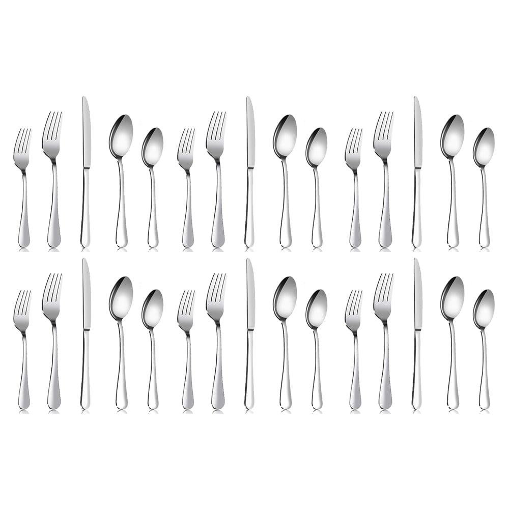 30-Piece Polished Stainless Steel Flatware Set for 6