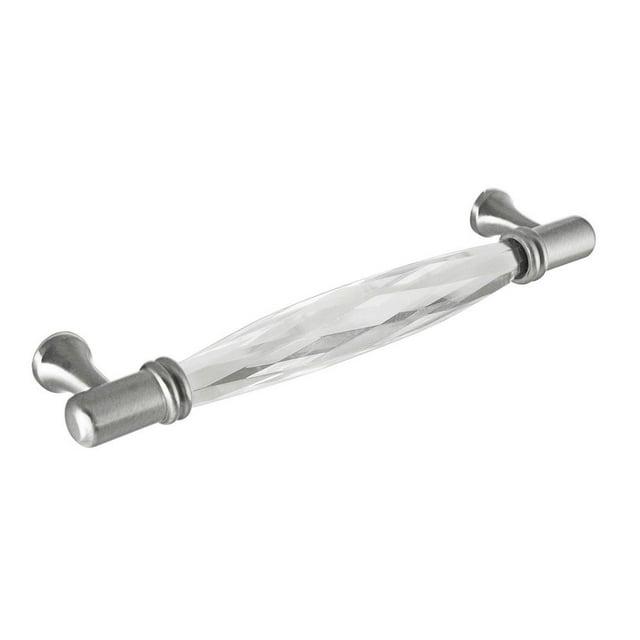 CKP #G-300 Brilliance Collection 3-3/4 in. (96mm) Crystal Pull, Clear with Polished Nickel Base