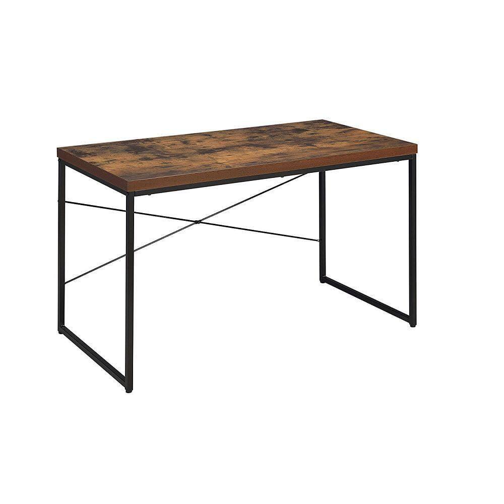 Ronny Weathered Oak & Black Metal Console Table with Storage