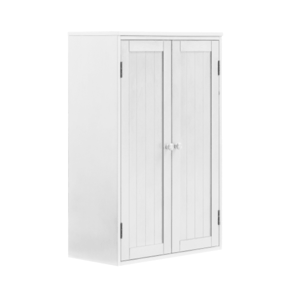 White MDF Freestanding Cabinet with Adjustable Shelving