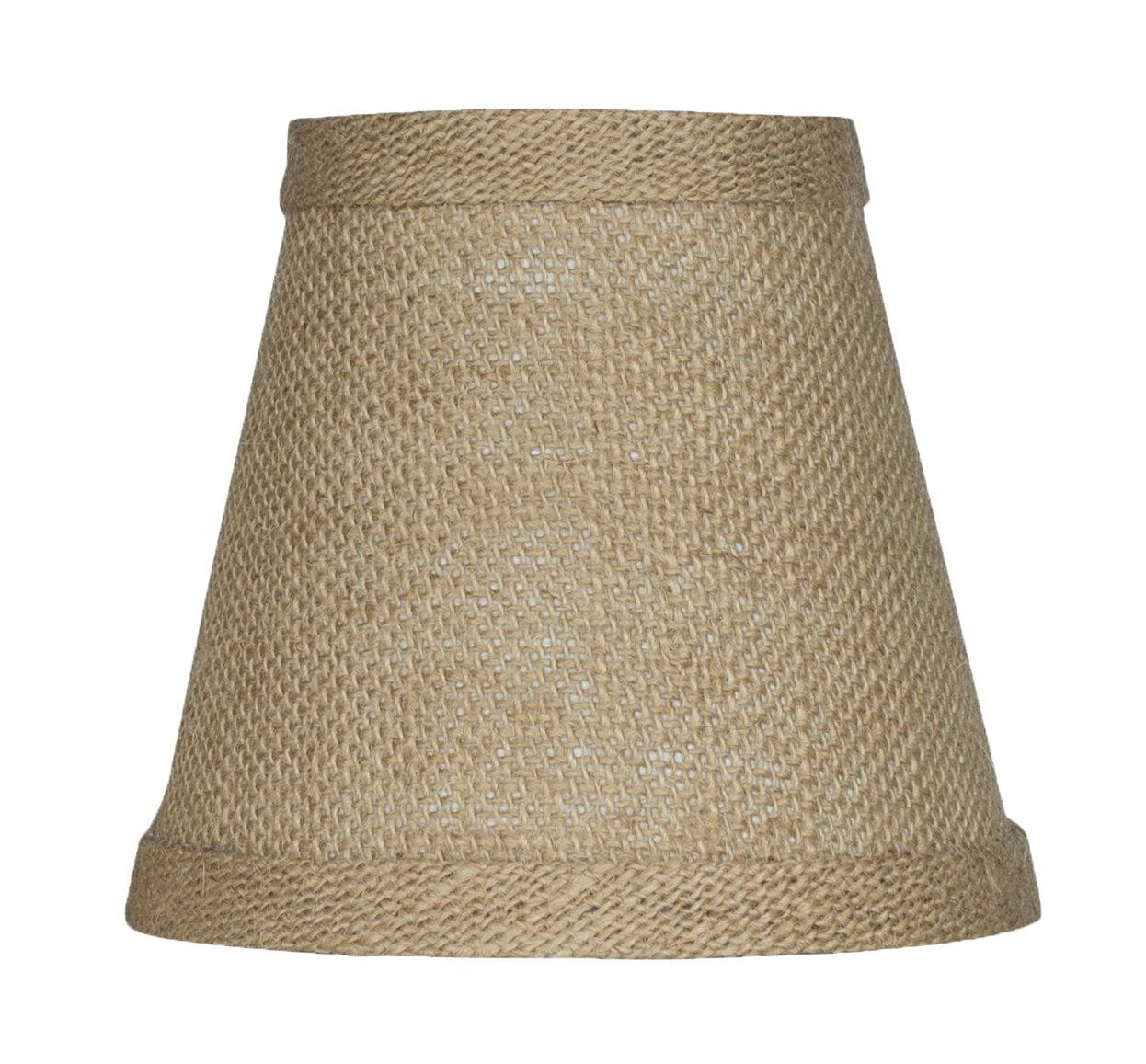 Natural Burlap Hardback Chandelier Lamp Shade, 5"