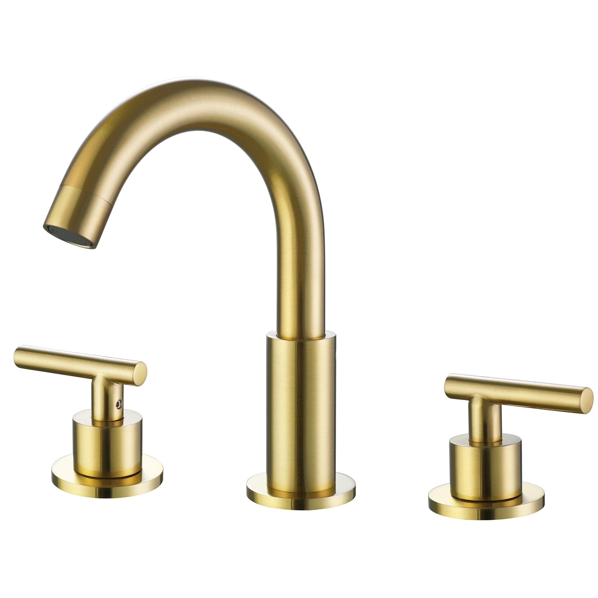 Brushed Gold Dual Handle Widespread Bathroom Faucet