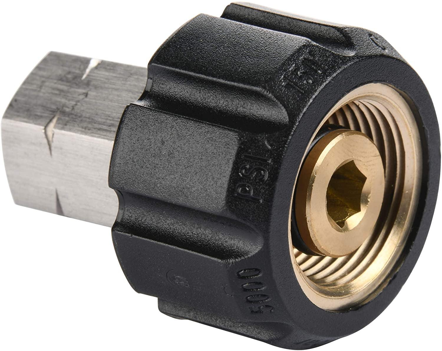 High-Pressure Washer Adapter, M22 to 1/4 Inch NPT, 5000 PSI