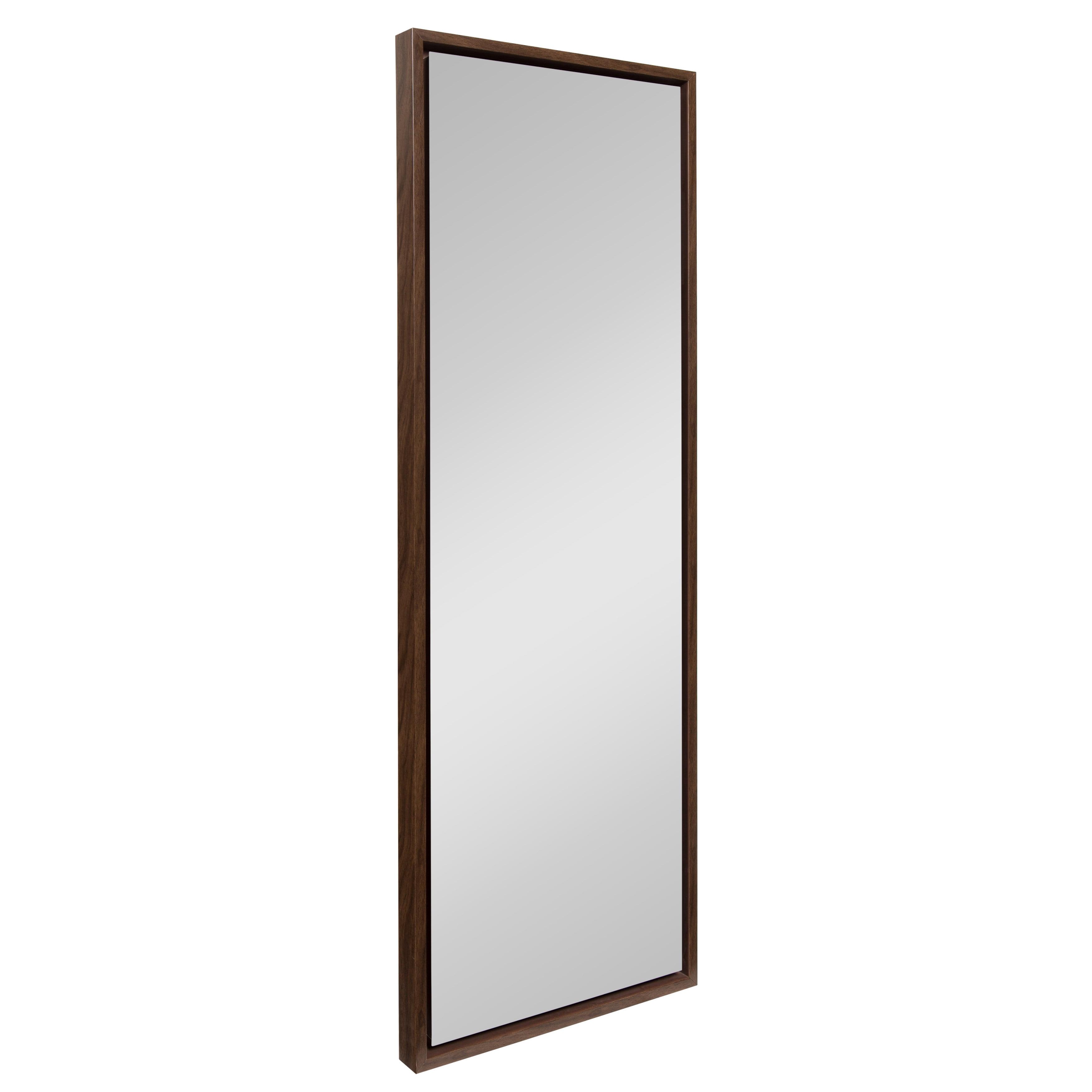 16&#34; x 48&#34; Evans Framed Wall Panel Mirror Walnut Brown - Kate and Laurel