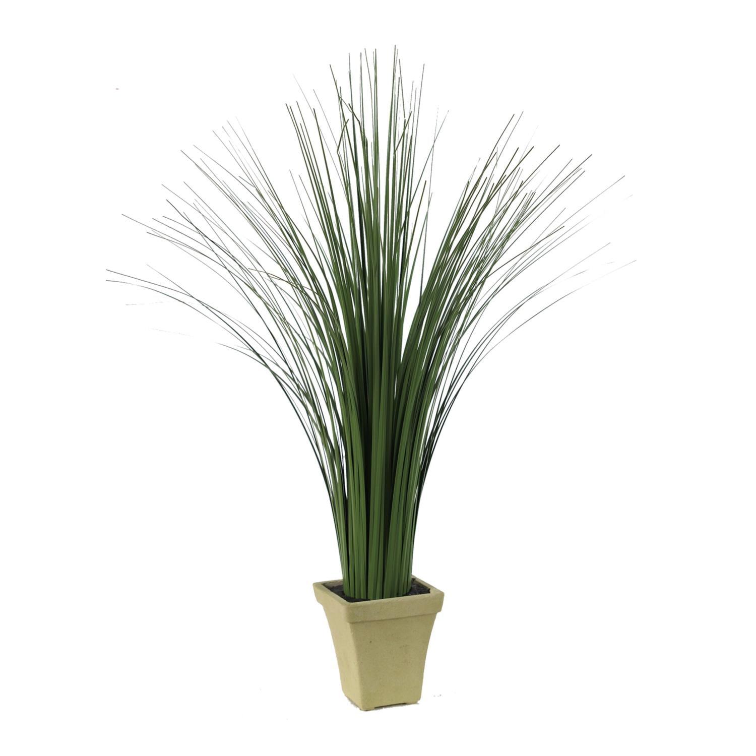 24" Green Faux Grass in Beige Pot