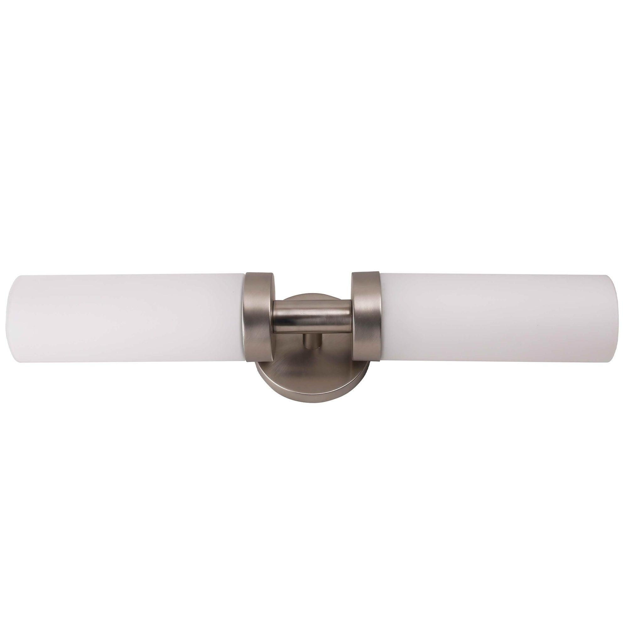 Brushed Nickel Dual Light Wall Sconce with Opal Glass