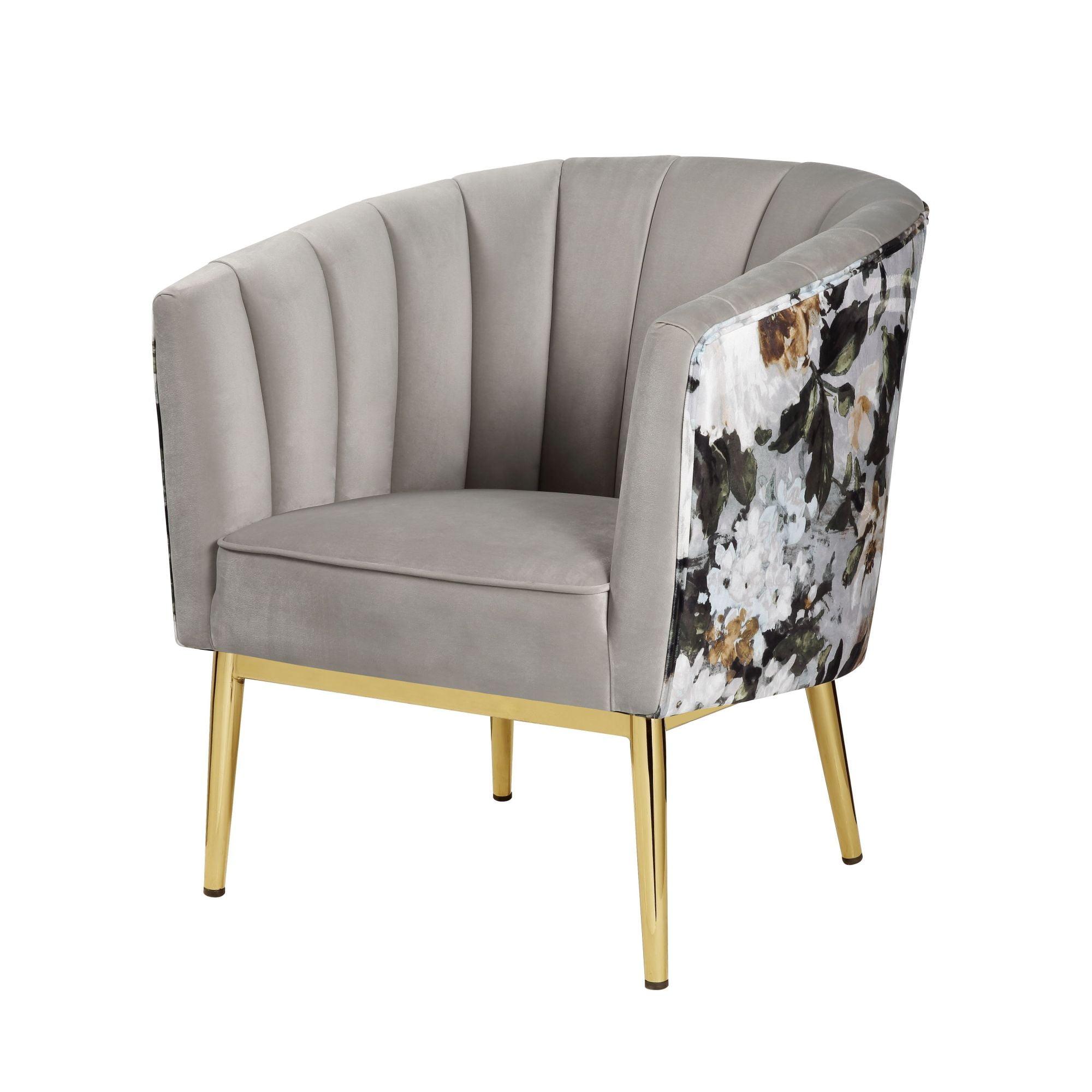 31" Colla Accent Chair Gray Velvet/Gold - Acme Furniture