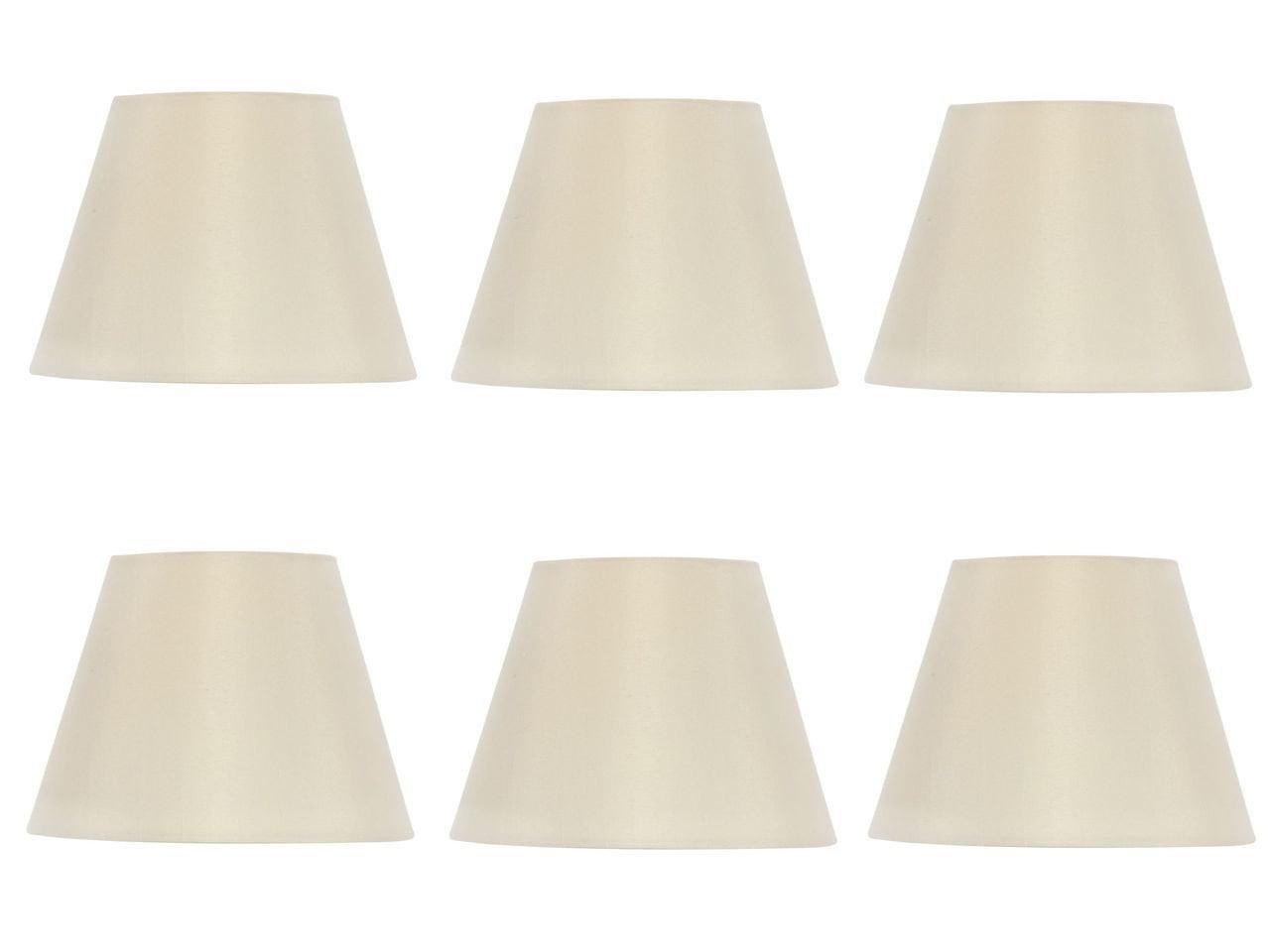 Elegant Silk Drum Chandelier Shades in Eggshell - Set of 6