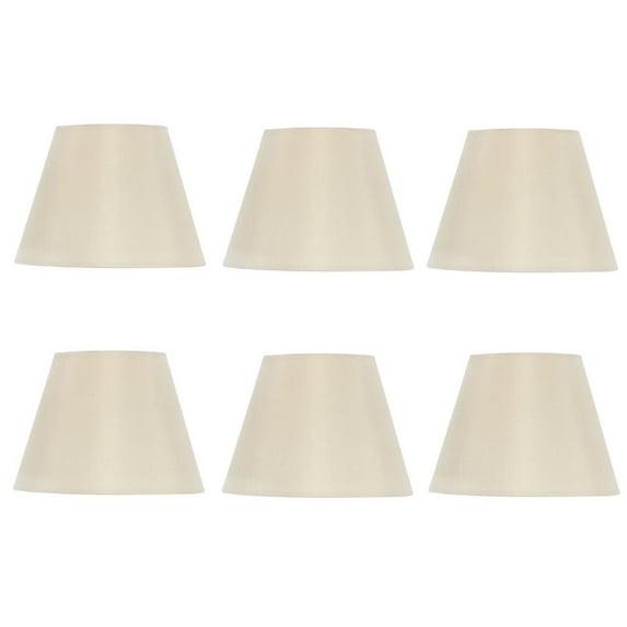 Set of Six European Drum Chandelier Lamp Shade Silk Eggshell Color(Ui6)