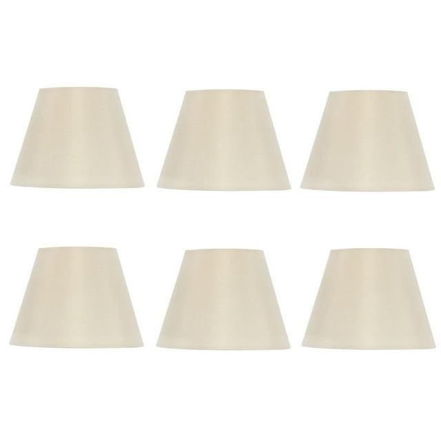 Set of Six European Drum Chandelier Lamp Shade Silk Eggshell Color(Ui6)
