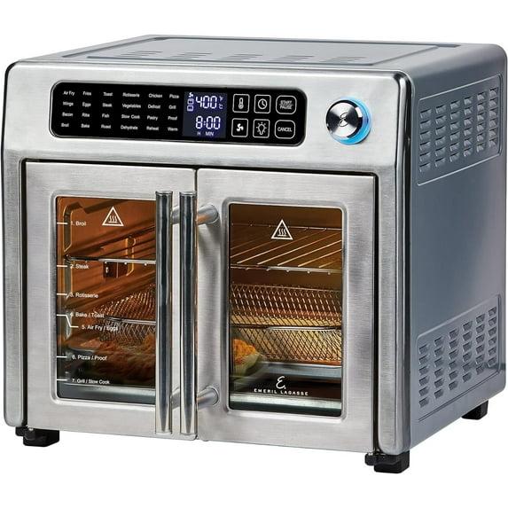 Emeril Lagasse Extra Large French Door Air Fryer Toaster Oven Combo, 25 Cooking Functions and Digital Controls, 7 Accessories Included, Stainless Steel Finish, 26QT Capacity & Reviews | Wayfair