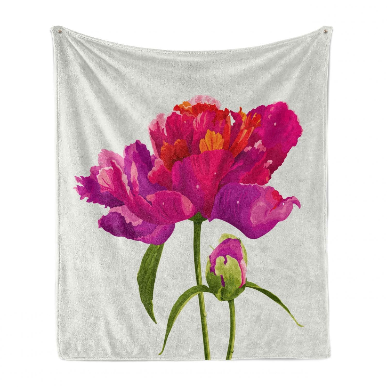 Peony Multicolor Fleece Throw Blanket 50" x 70"