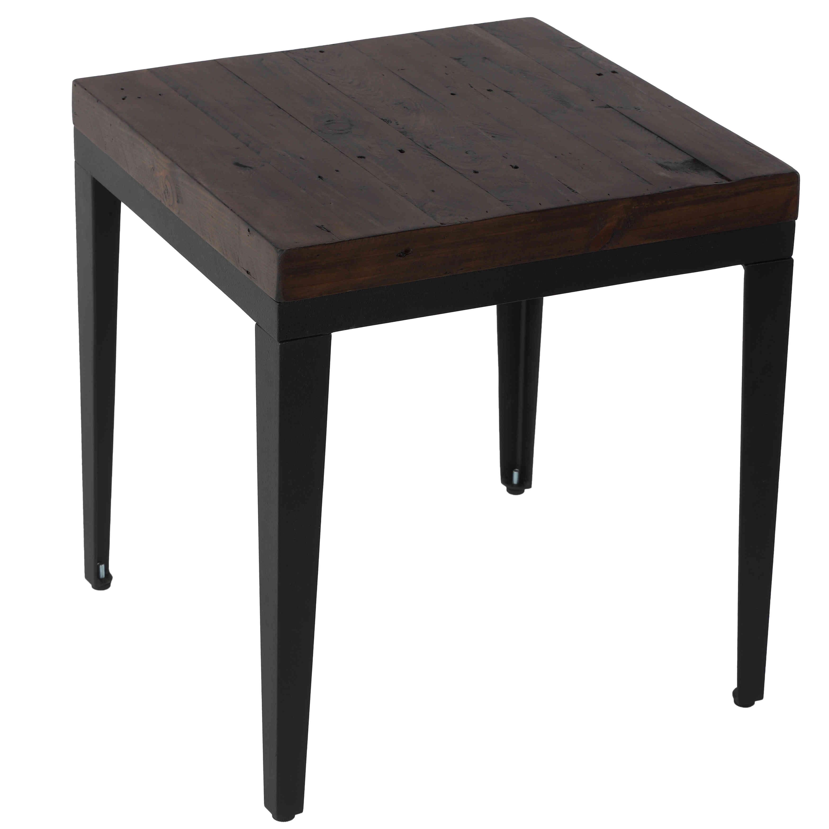 Omaha 20" Weathered Wood and Metal Industrial End Table