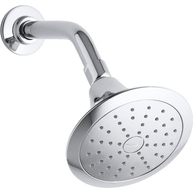 Kohler K-10327-SN Forte 1-Spray 5.5" Polished Chrome Single Wall Mount Showerhead