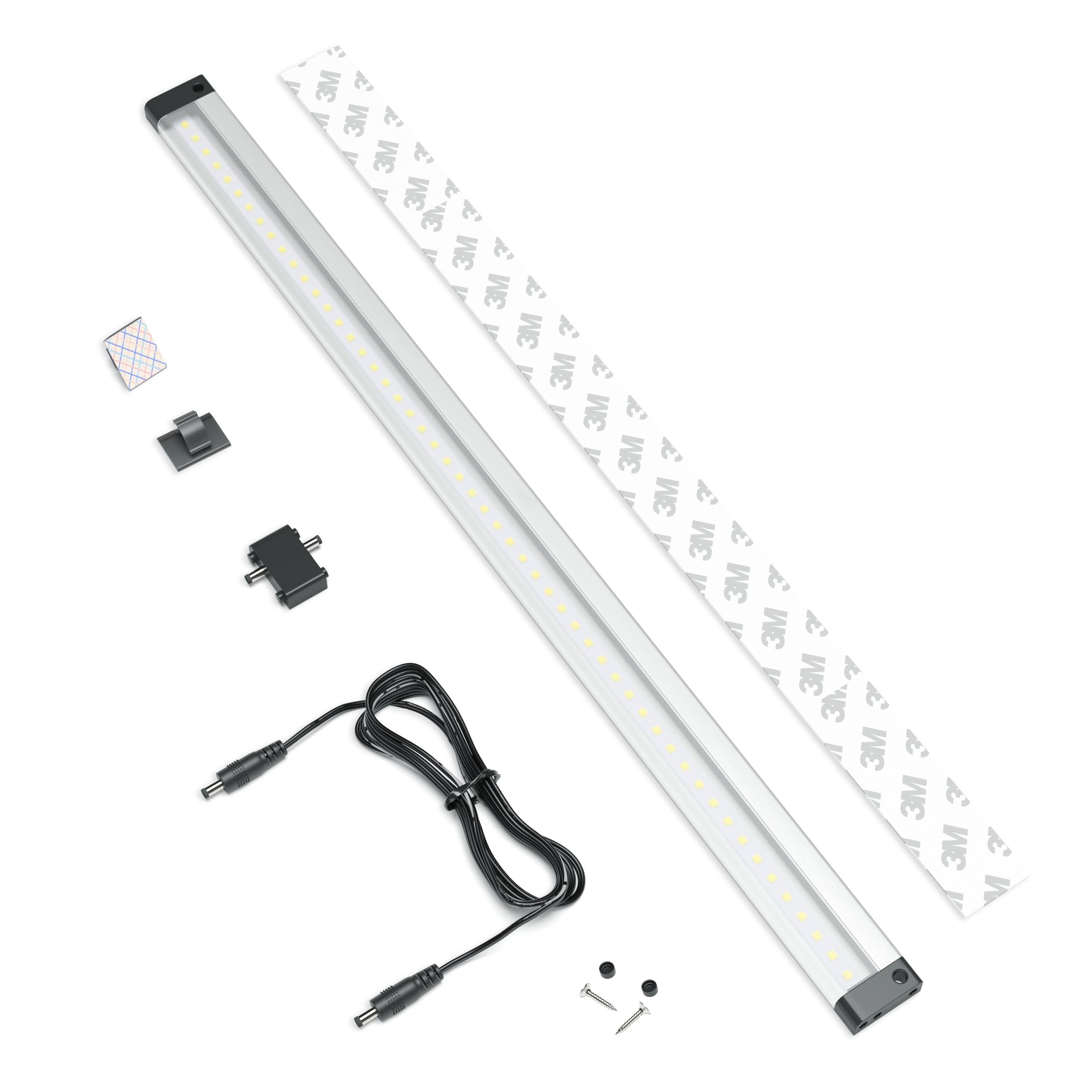 EShine Extra Long 20 inch LED Under Cabinet Lighting Bar Panel - NO IR Sensor - with Accessories (No Power Supply Included), Warm White (3000K)