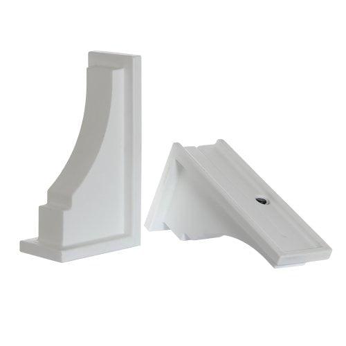 Mayne Fairfield 10.8" x 3.7" x 6.5" White Polyethylene Decorative Window Box Brackets, 2 Pack