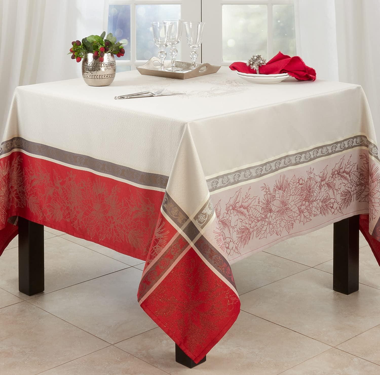 Saro Lifestyle Jacquard Christmas Tablecloth