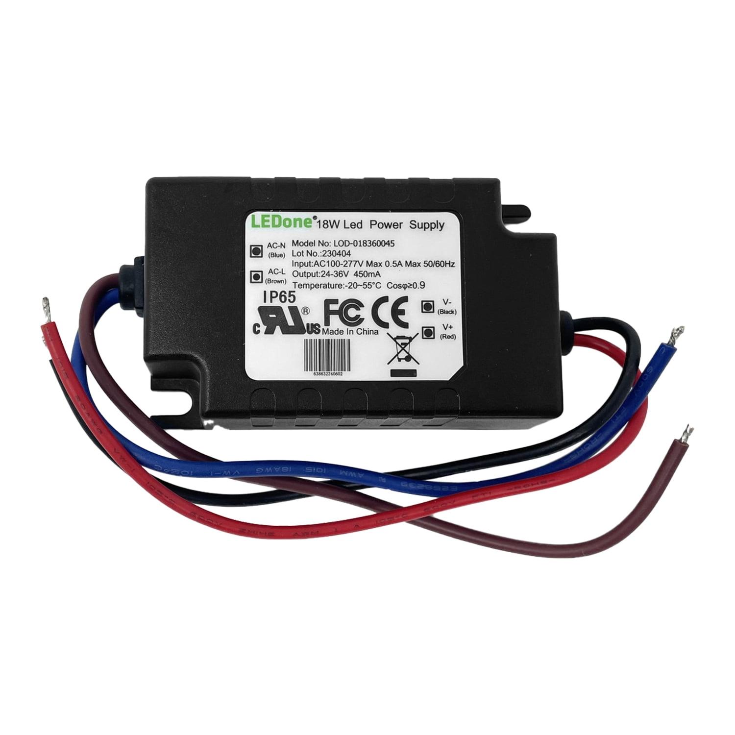 18W Black Waterproof LED Power Supply Transformer