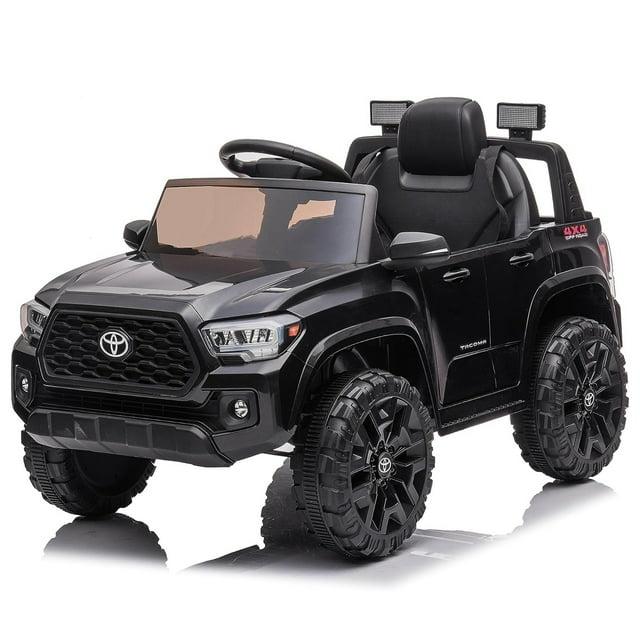 BCARORUR 12V Licensed Toyota LC250 Kids Ride On Truck Car with Parent Remote Control, 12volt Battery Powered Cars for Children, Lights, Bluetooth, Music, 2.49MPH Max Speed-Black