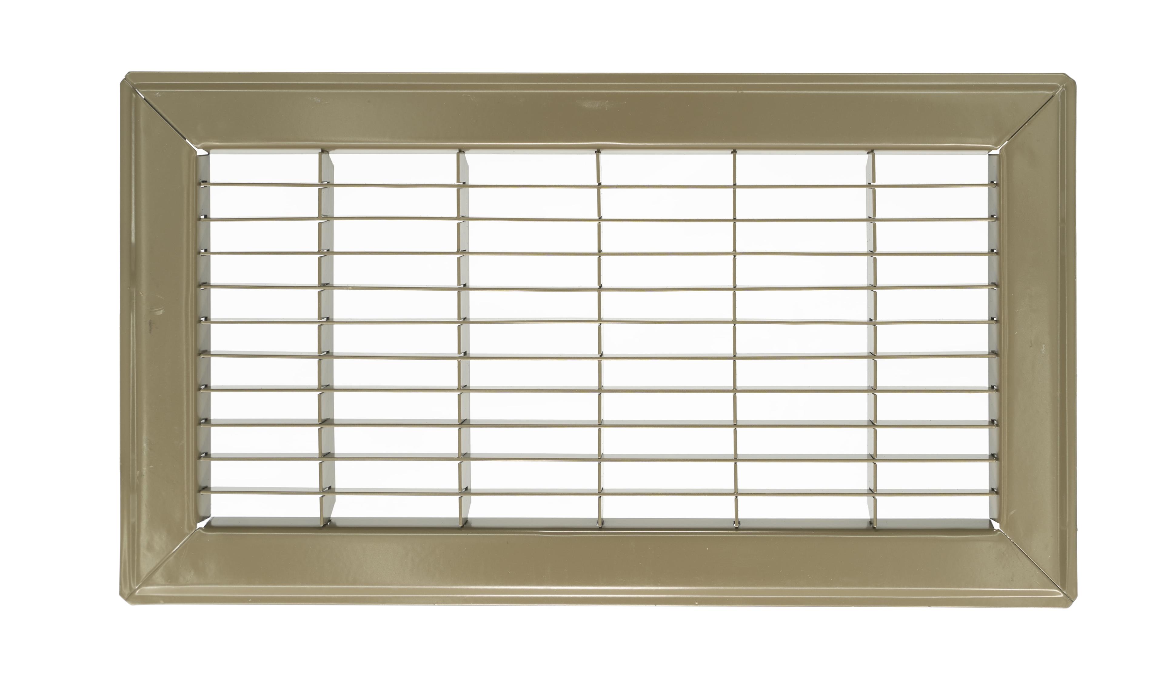 Brown Steel Rectangular Floor Return Air Grille 12 x 6 Inch