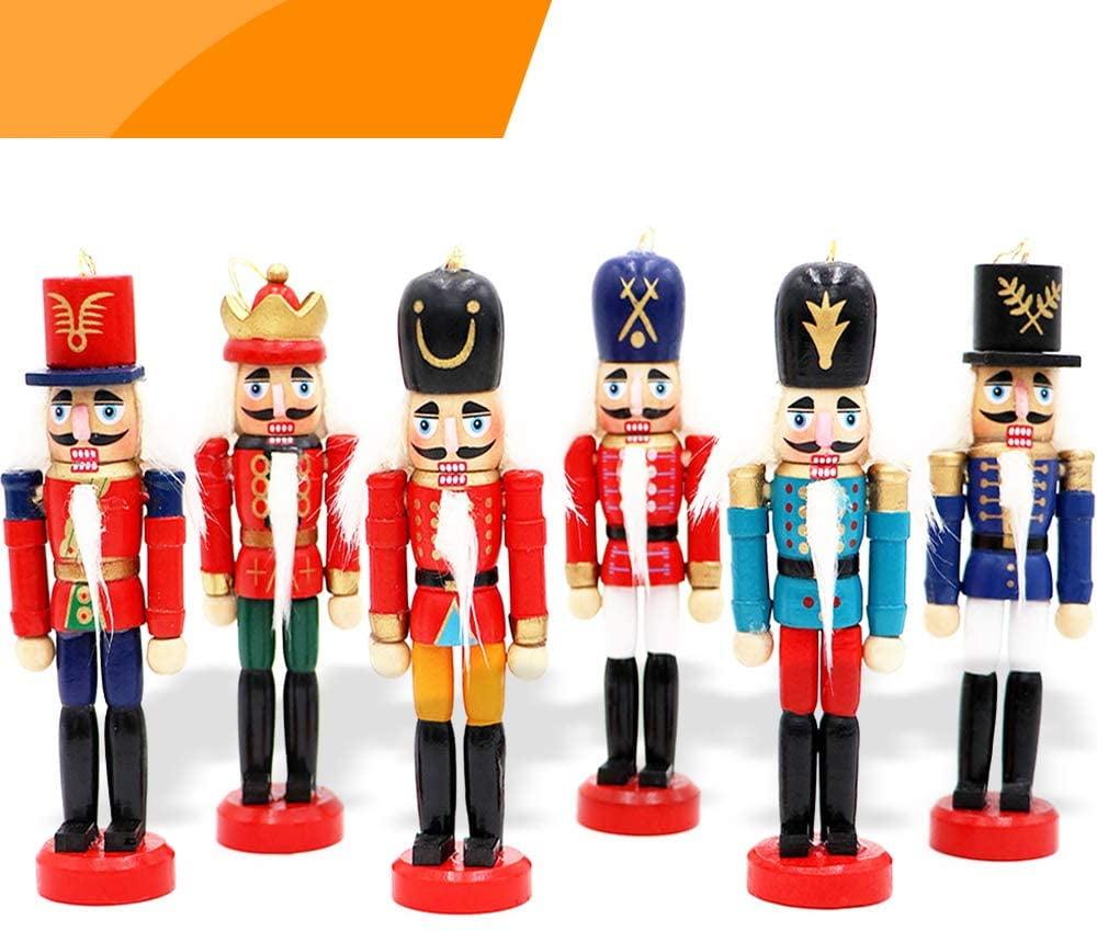 MOMOJIA Nutcracker Soldier Christmas Ornament Gifts Holidays Presents 6 Pcs 13cm Tall