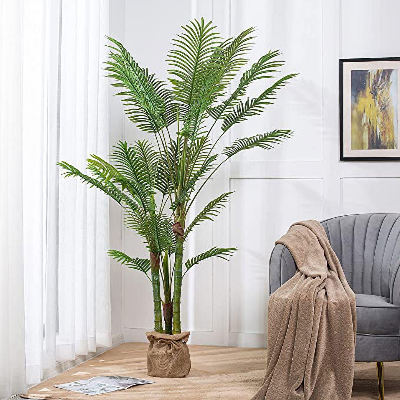 Tropical Oasis Faux Palm in Sleek Black Planter, 72" Set of 2