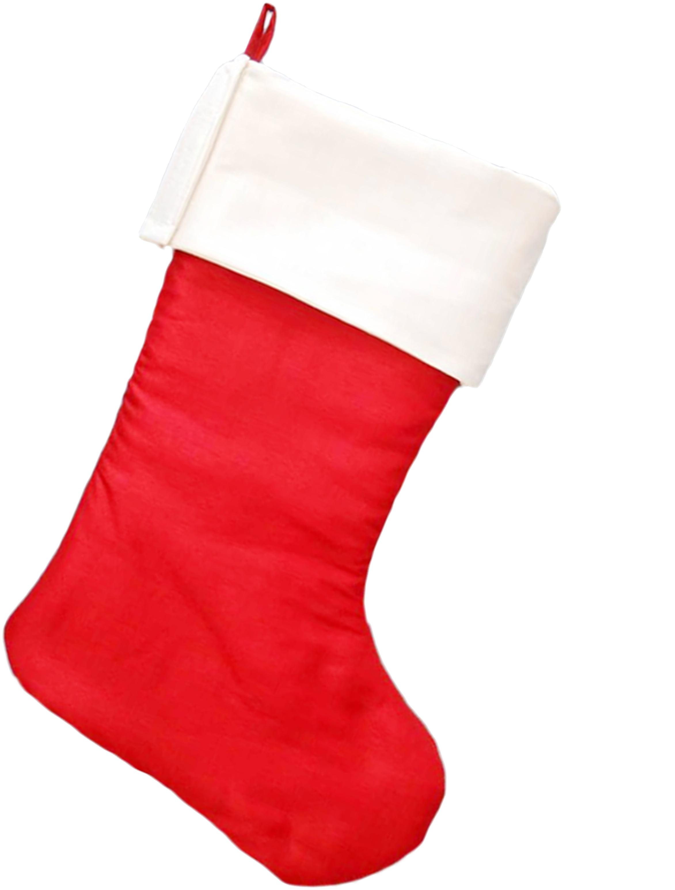 Traditional Red and White Plush Christmas Stocking