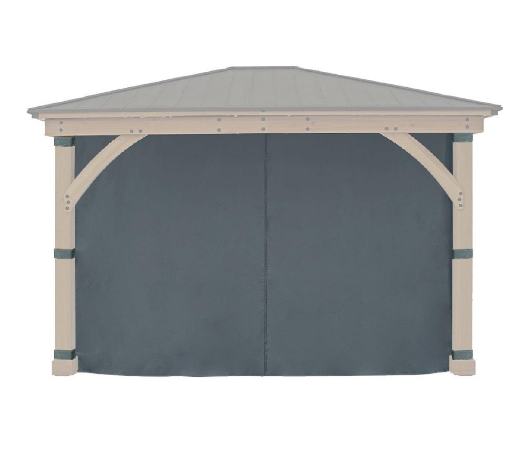 Gray Weather-Resistant 4-Sided Privacy Curtain for 11 ft. x 13 ft. Gazebo